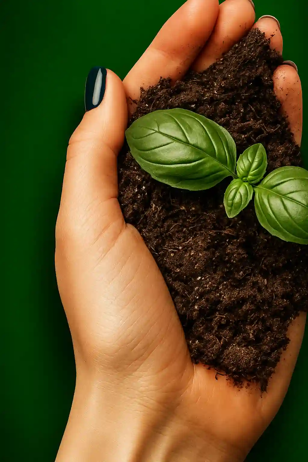 Mãos protegendo uma planta